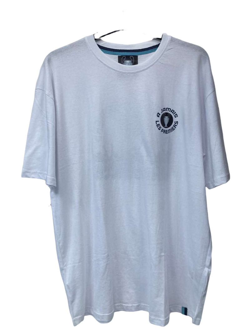 T SHIRT A JAMAIS LES PREMIER BLANC BLEU