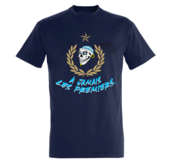 T-shirt bleu marine adulte A JAMAIS LES PREMIERS